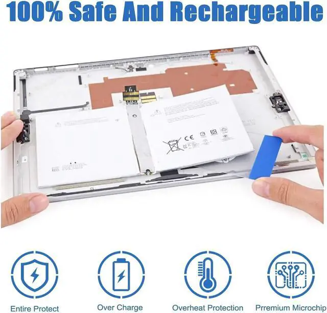 Alt view image 5 of 6 - DYNR01 G3HTA027H Laptop Battery Compatible with Microsoft Surface Pro 4 1724 12.3 inch Tablet G3HTA026H 7.5V 38.2Wh 5087mAh with Tools