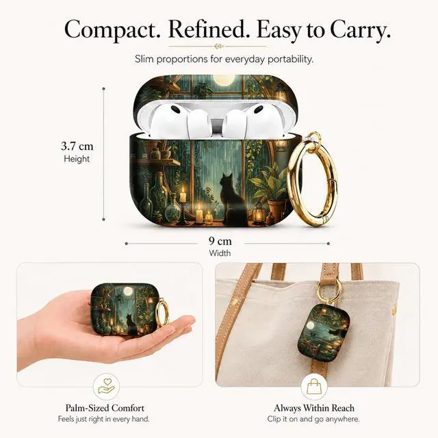 Alt view image 2 of 7 - Compatible with AirPod Pro 3 Case (2025), Stylish Pattern Protective Cover with Keychain, Shockproof Anti-Drop TPU Case for Women and Men(Cozy Indoor Garden Night Scene)