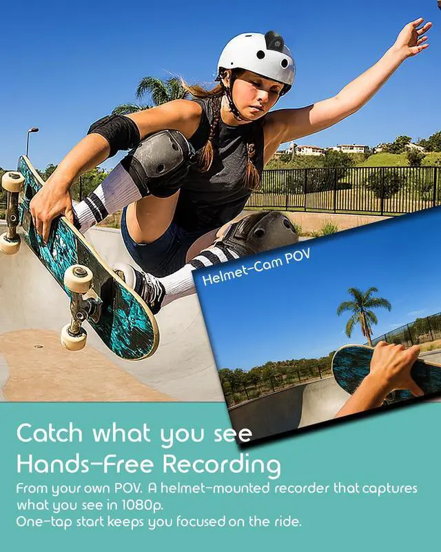 Alt view image 3 of 6 - Helmet Camera for Daily Recording - 720P Waterproof Sports Cam, Soft Magnetic Installation, Ideal for Biking, Cycling & Casual Outdoor Life, Black