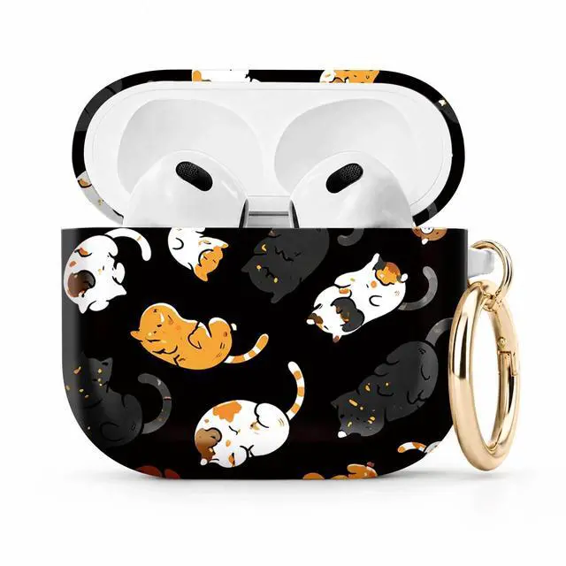 Main image of Compatible with Airpod 4 Case,TPU Cute Pattern Protective, Shockproof Anti Scratch Case with Keychain Ring, Supports Wireless Charging(Cute Cats Playing)
