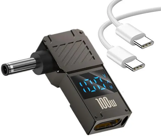 Main image of 100W PD Power Charger Connector Tip (4.5 X 3.0mm Dell Small Head) with 100W/5A USB C Cable (1.5M)