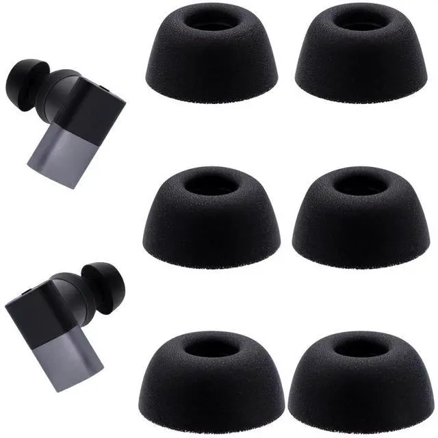 Main image of Replacement Eartips for Status Pro X/Between 3ANC/Audio Between Pro Earbuds | Mermoy Foam Ear Tips 3 Pairs (S/M/L) Black