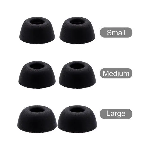 Alt view image 7 of 7 - Replacement Eartips for Status Pro X/Between 3ANC/Audio Between Pro Earbuds | Mermoy Foam Ear Tips 3 Pairs (S/M/L) Black