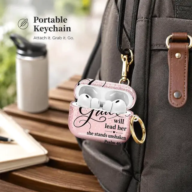 Alt view image 5 of 7 - Compatiable with AirPod Pro 3 Trendy Case with Keychain Shockproof and Full Coverage, Unique Pattern Design for 3rd Gen Airpod Pro(Pink Sparkle)