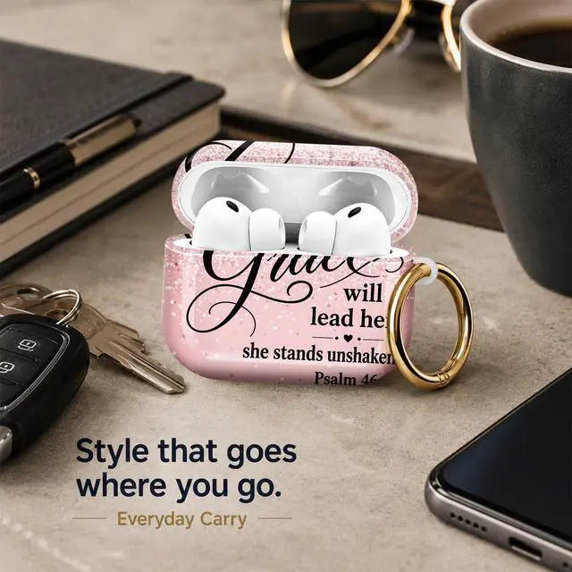 Alt view image 7 of 7 - Compatiable with AirPod Pro 3 Trendy Case with Keychain Shockproof and Full Coverage, Unique Pattern Design for 3rd Gen Airpod Pro(Pink Sparkle)