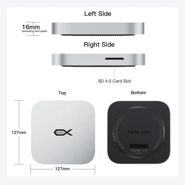 Alt view image 6 of 6 - 80Gbps Thunderbolt 5 Mac mini M4 Dock & Stand with M.2 PCIe SSD 8TB Storage Expansion, 2 USB A 5Gbps, SD4.0 Card Reader for Mac mini M4/ M4 Pro