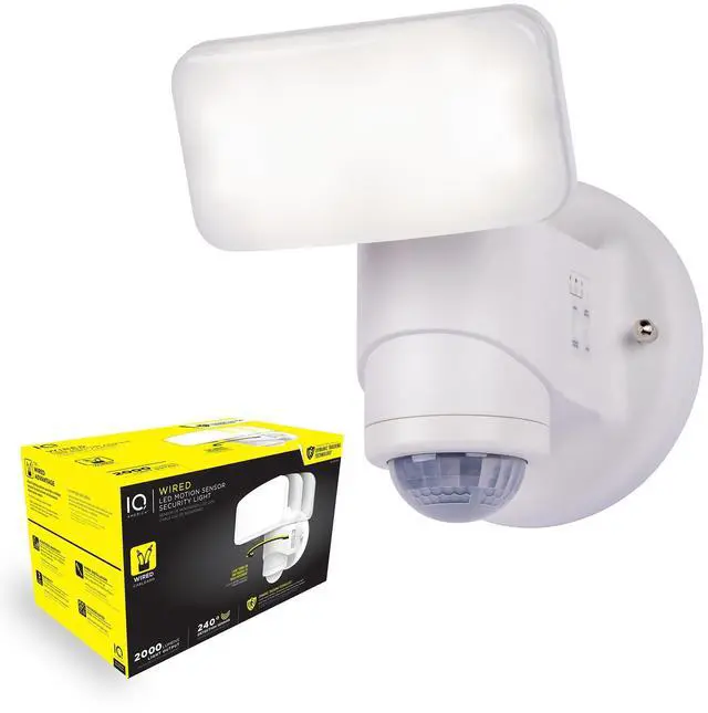 Main image of Wired Motion Security Light with Dynamic Tracking Technology, 2000 Lumens LED, 240° Sensor, White, 50 ft Range