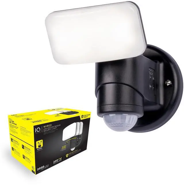 Main image of Wired Motion Security Light with Dynamic Tracking Technology, 2000 Lumens LED, 240° Sensor, 50 ft Range (Black)