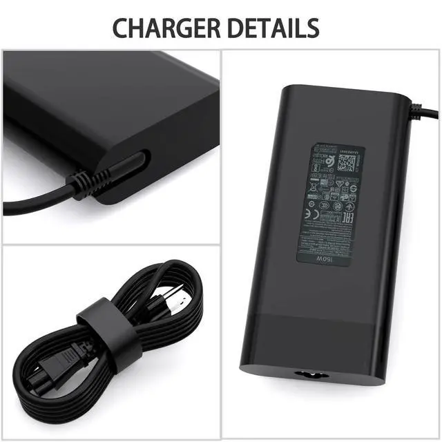Alt view image 4 of 6 - 150W 7.7A AC Adapter Charger Fit for HP Pavilion Gaming 15 17 Laptop, Zbook 15 G3 G4 G5 G6, OMEN 15 17, TPN-DA03, TPN-DA09, 775626-003 Laptop Power Supply Cord