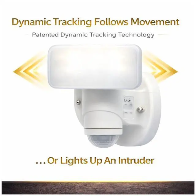 Alt view image 3 of 7 - Wired Motion Security Light with Dynamic Tracking Technology, 2000 Lumens LED, 240° Sensor, White, 50 ft Range