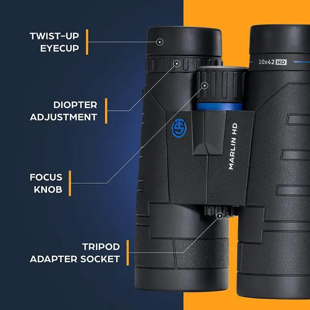 Alt view image 3 of 6 - TSO Marlin HD 10x42 Bird Watching Binoculars for Adults, HD Glass, Multi-Coated Optics, Long Eye Relief, Waterproof, Fogproof & Fully Sealed Binoculars for Wildlife Viewing, Hunting, Hiking & Travel