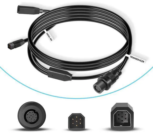 Main image of 720107-1 9 M360 2DDI Y - MEGA 360 & 2D/MDI 7-pin Transducer Adapter Cable Y Cable Compatible with MEGA 360 and Helix 8/9/ 10/12/ 15 Fishfinder
