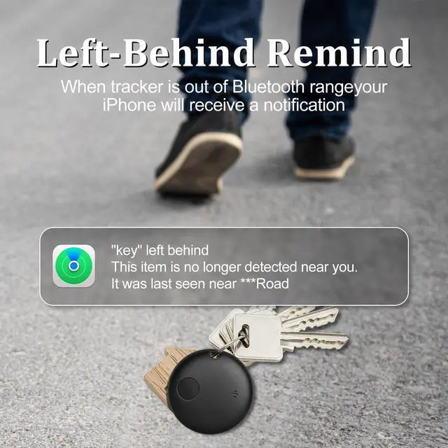 Alt view image 4 of 6 - Smart tag-4 Pack Bluetooth Tracker Work with Apple Find My (iOS Only).Item Finder for Keys, Wallet,Backpack, Luggage (4P Black)