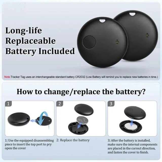 Alt view image 6 of 6 - Smart tag-4 Pack Bluetooth Tracker Work with Apple Find My (iOS Only).Item Finder for Keys, Wallet,Backpack, Luggage (4P Black)