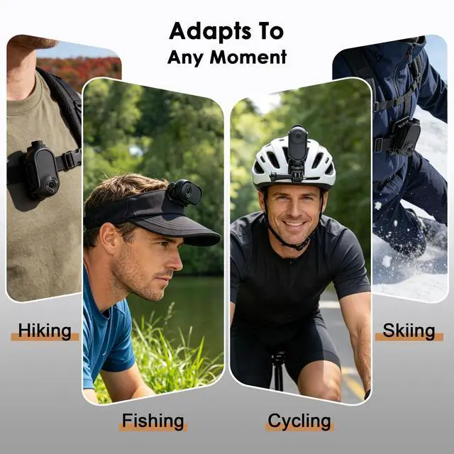 Alt view image 2 of 6 - Mini Body Camera with 32GB, 26g Wearable Magnetic Body Cam, Black | 1" Screen,16GB Memory Card,Wearable,Thumb-size,Action Cam,POV,Hiking,Sports,Running,Walking,Vlogging