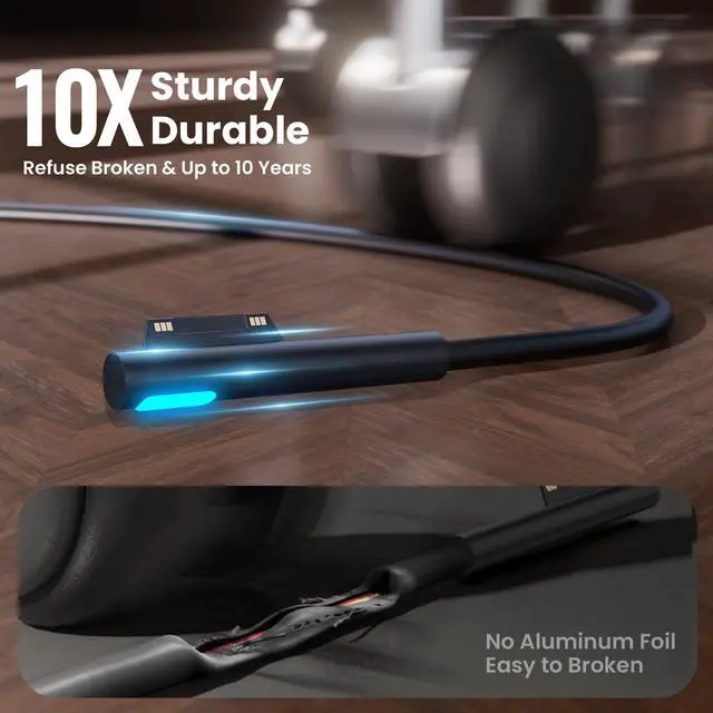 Alt view image 5 of 7 - Surface Pro Charger - 65W Fast Charging for Microsoft Surface Pro 3-9, Windows Surface Laptop 1-6, Surface Book 1-3, Surface Go Series