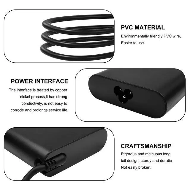 Alt view image 3 of 6 - 100W USB Type C Charger Compatible with Dell xps 14 16 da14260 da16260 Pro Max 14 16 MC16255 MC14255 MC14250 MC16250 Pro 16 14 13 Plus d HA100PM240 DA100PM230 Adapter
