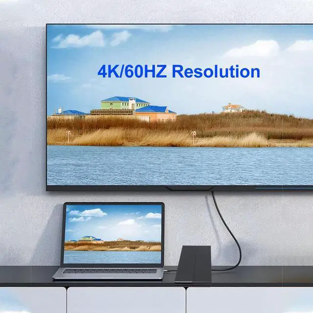 Alt view image 6 of 6 - UHD Video Splitter, 1 in 4 Out 4K 60HZ HD Multimedia Interface Splitter for HDTV Projectors DVD Players Laptops PCs, Split Signals with Stability and Clarity
