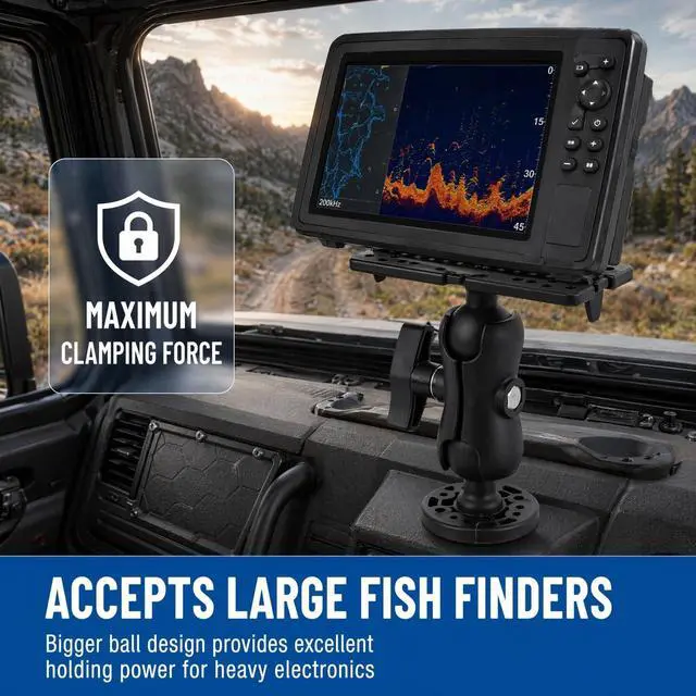 Alt view image 2 of 6 - Fish Finder Mount Fish Finder Bracket Holder Rack for Boat Canoe Kayak Fishing Accessories (Black)