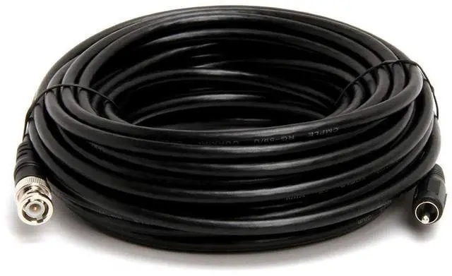 Alt view image 2 of 3 - RG59U 50 Feet BNC Male to RCA Male, 75 Ohm, Coaxial BNC to RCA Video Cable, Black, (453-N)