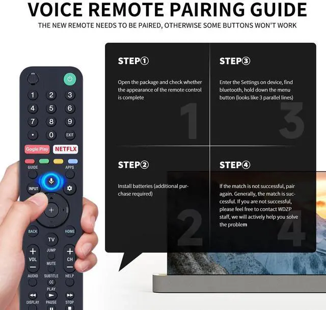 Alt view image 4 of 7 - RMF-TX500U Replacement Remote Control for Sony TV | For SONY RMF-TX500U Replacement TV Remote Control