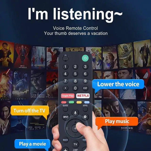 Alt view image 3 of 7 - RMF-TX500U Replacement Remote Control for Sony TV | For SONY RMF-TX500U Replacement TV Remote Control