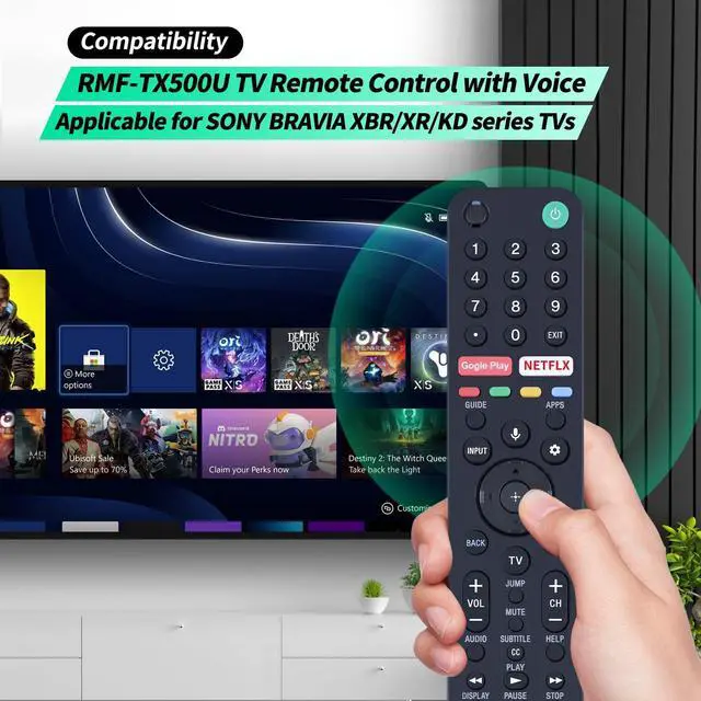 Alt view image 2 of 7 - RMF-TX500U Replacement Remote Control for Sony TV | For SONY RMF-TX500U Replacement TV Remote Control