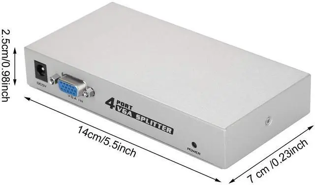 Alt view image 3 of 7 - ® 1 PC to 4 Monitors Splitter Box VGA/SVGA LCD CRT 4 Port Video