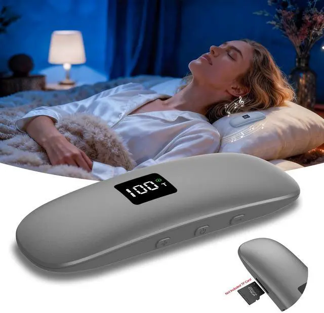 Main image of Bone Conduction Under Pillow Speaker, Bluetooth 5.3 Sleep Device | Ultra-Thin Mini Sleep Speaker with LED Display TF Card Auto-Off Timer, Private Listening at Bedside for Side & Light Sleepers