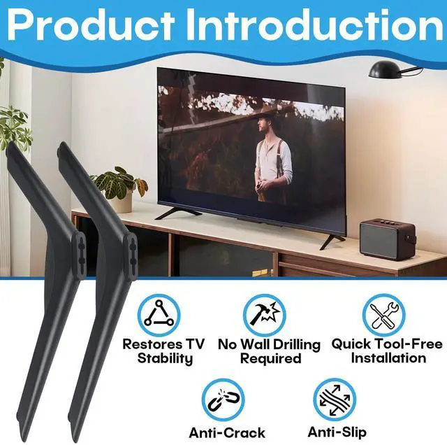 Alt view image 3 of 7 - 1Pair Replacement TV Feet Compatible with 32-80 Inches Samsung | Compatible with TCL Smart TV,Compatible with Roku,Compatible with LG & Hisense & Vizio Tabletop TV Stand Legs,Screws Included