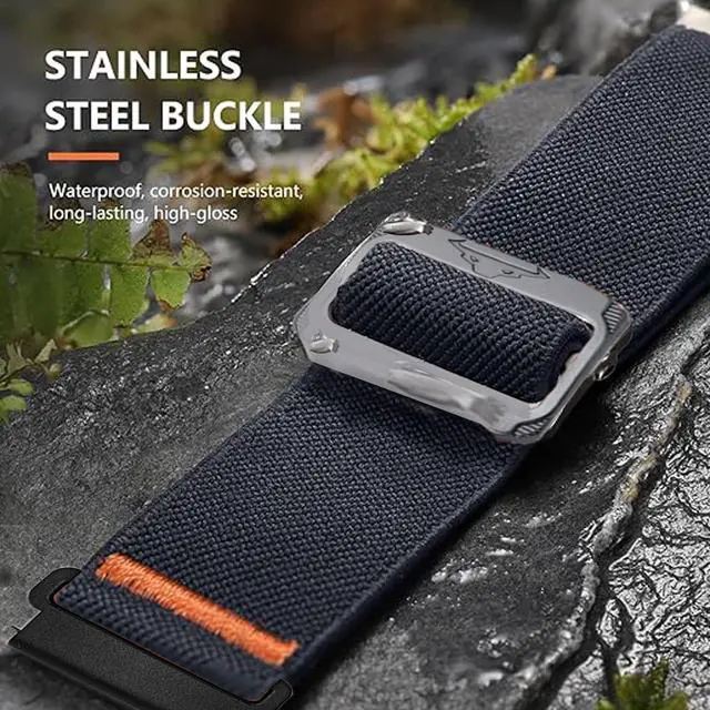 Alt view image 5 of 6 - Compatible with Wahoo ELEMNT Rival Band, Quick Release Stretchy Solo Loop Adjustable Nylon Replacement Straps Compatible for Compatible with Wahoo ELEMNT Rival Smartwatch