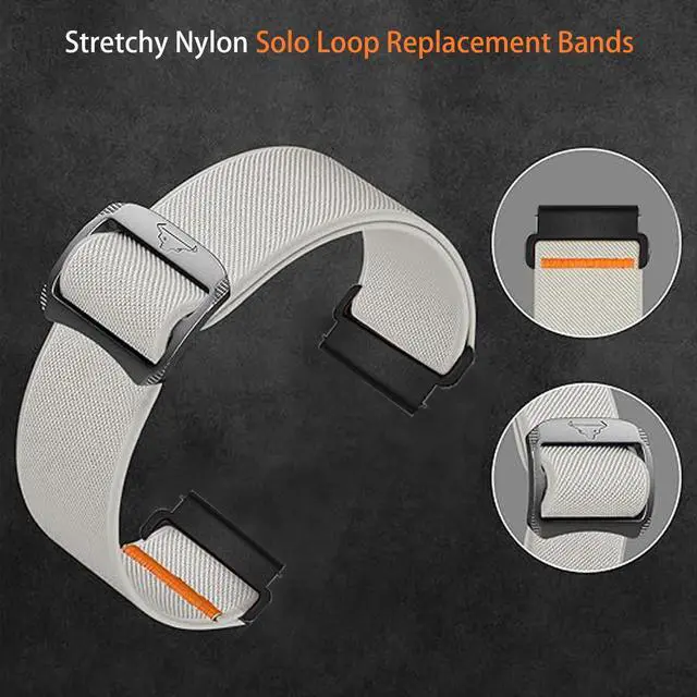 Alt view image 5 of 6 - Compatible with Wahoo ELEMNT Rival Band, Quick Release Stretchy Solo Loop Adjustable Nylon Replacement Straps Compatible for Compatible with Wahoo ELEMNT Rival Smartwatch