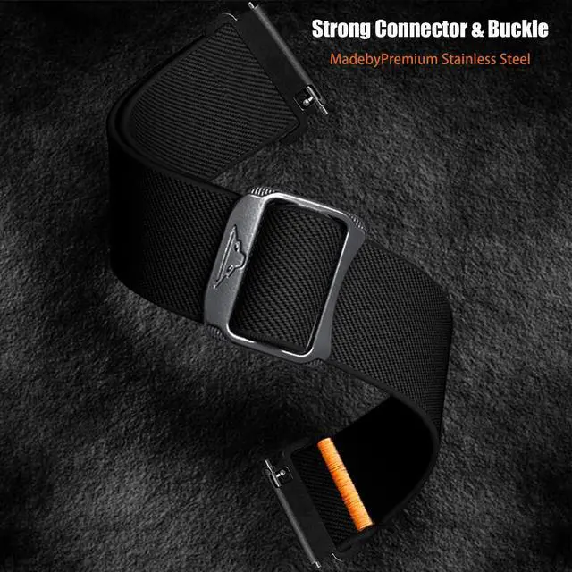Alt view image 2 of 6 - Compatible with Wahoo ELEMNT Rival Band, Quick Release Stretchy Solo Loop Adjustable Nylon Replacement Straps Compatible for Compatible with Wahoo ELEMNT Rival Smartwatch