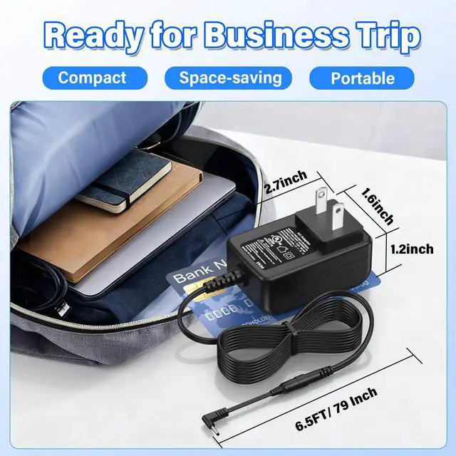 Alt view image 6 of 7 - 12V Laptop Charger Replacement Compatible with BMAX MaxBook Computer | Power AC Adapter Fit for BMAX MaxBook X15 S15 S13 Y14 Y13 X14 fit for Teclast F15 for Trekstor Surfbook for Primetab Yourbook