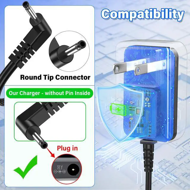 Alt view image 7 of 7 - 12V Laptop Charger Replacement Compatible with BMAX MaxBook Computer | Power AC Adapter Fit for BMAX MaxBook X15 S15 S13 Y14 Y13 X14 fit for Teclast F15 for Trekstor Surfbook for Primetab Yourbook