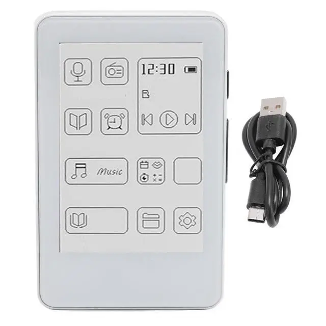 Alt view image 7 of 7 - MP3 Player with 2.7in Ink Screen, Type C Charging, HiFi Sound BT 5.0 Electronic Book Music Player for Home Outdoor Travel, Eye Caring Design, Built in 400mAh Battery