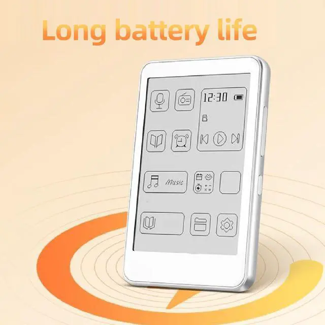 Alt view image 6 of 7 - MP3 Player with 2.7in Ink Screen, Type C Charging, HiFi Sound BT 5.0 Electronic Book Music Player for Home Outdoor Travel, Eye Caring Design, Built in 400mAh Battery