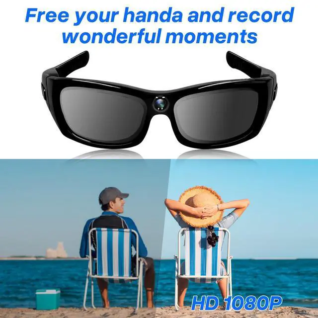 Alt view image 4 of 7 - HD 1080P Camera Sport Glasses Bluetooth Sunglasses Video Camera, Glasses Action Camera with Earphone for Outdoor, Travel, Cycling (No Audio)