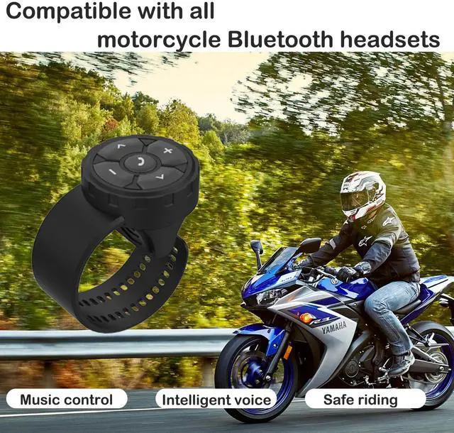 Alt view image 2 of 7 - Bluetooth Helmet Earphone Remote - Controls Music, Voice Assistants, Calls, and More - Long Battery Life - Waterproof - Compatible with Android and Apple Devices - Easy Installation