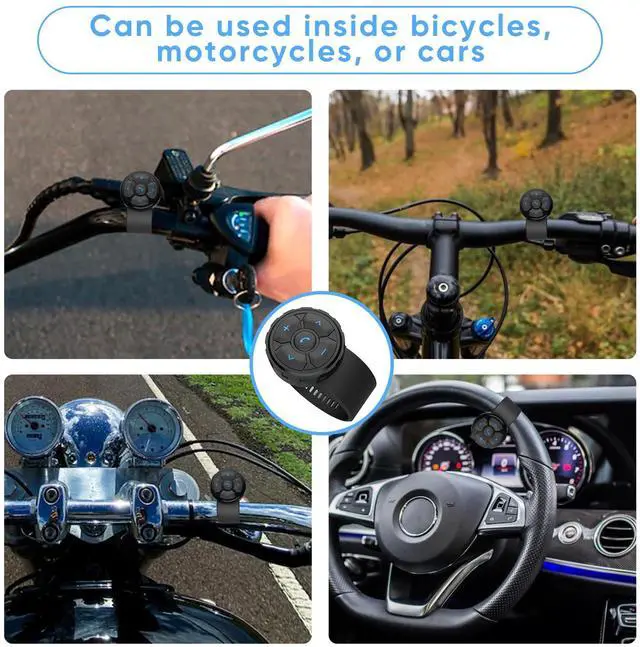 Alt view image 7 of 7 - Bluetooth Helmet Earphone Remote - Controls Music, Voice Assistants, Calls, and More - Long Battery Life - Waterproof - Compatible with Android and Apple Devices - Easy Installation