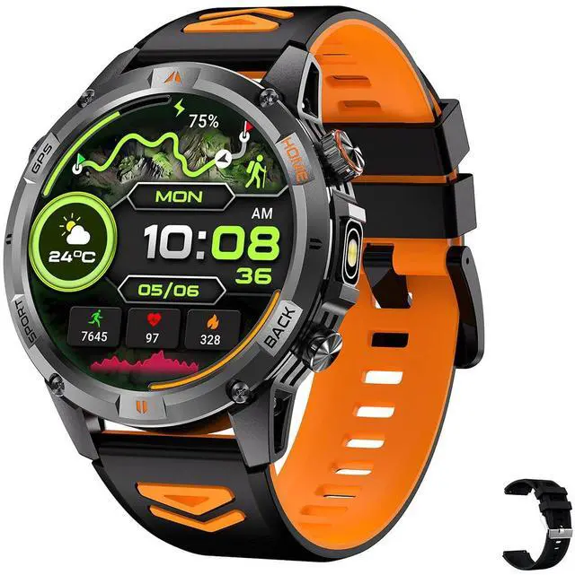 Main image of Smart Watch for Men with 7-Day Battery and Built-in GPS, 1.46" Round Fitness Watch, Heart Rate/SpO2/Sleep Monitor, IP68 Waterproof, Compatible with Android iOS (Color Blocking)