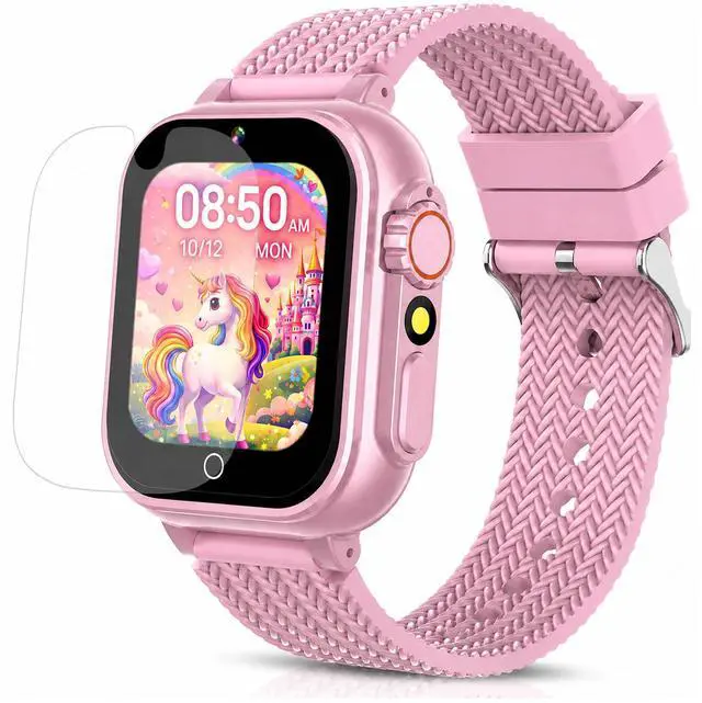 Main image of Kids Smart Watch for Boys Girls 1.54" Smartwatch Pink | 26 Puzzle Games, Camera, Video Player, Pedometer, Flashlight, Educational Gift for Kids Ages 4-12