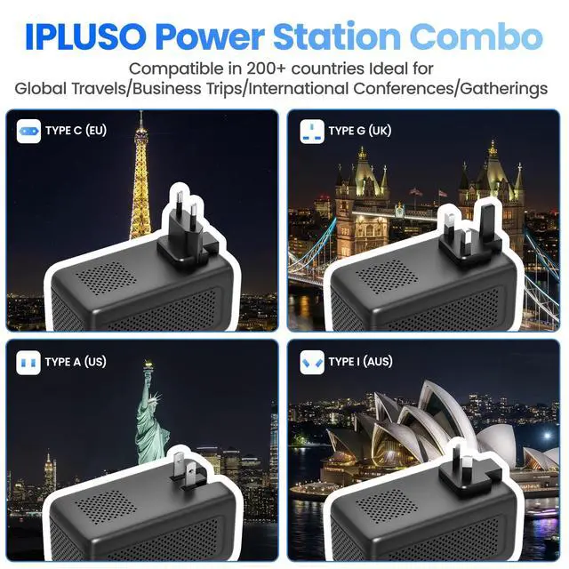 Alt view image 2 of 7 - 2000W Voltage Converter US to Europe, with 2 USB A and 2 USB C Ports | 220V to 110V Converter for European Travel for Hair Dryer, Travel Adapter Converter Combo