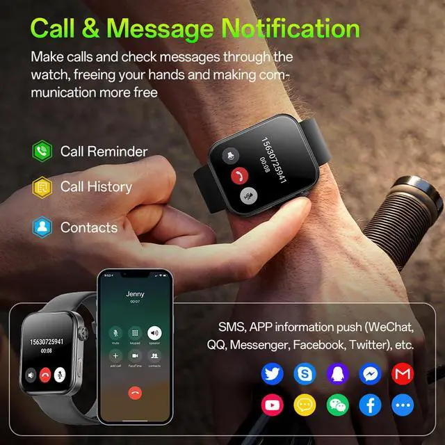 Alt view image 4 of 6 - Smart Watch 1.91" Large Screen | IP67 Waterproof, Fitness Tracker