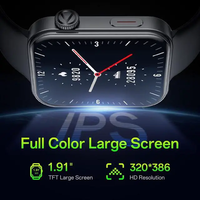 Alt view image 3 of 6 - Smart Watch 1.91" Large Screen | IP67 Waterproof, Fitness Tracker