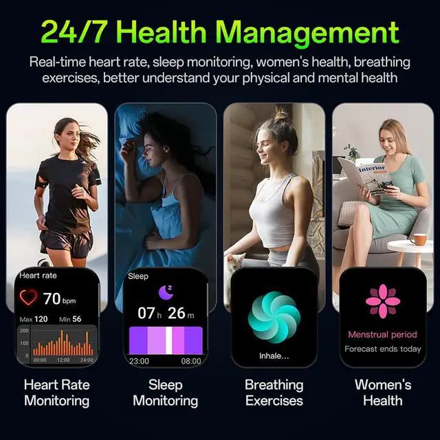 Alt view image 6 of 6 - Smart Watch 1.91" Large Screen | IP67 Waterproof, Fitness Tracker