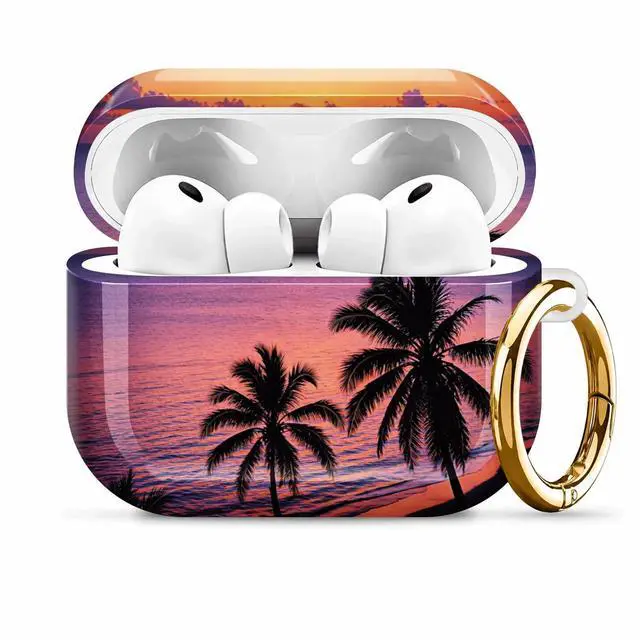 Main image of Compatiable with AirPod Pro 3 Trendy Case with Keychain Shockproof and Full Coverage, Unique Pattern Design for 3rd Gen Airpod Pro(Tropical Sunset Palm Beach)