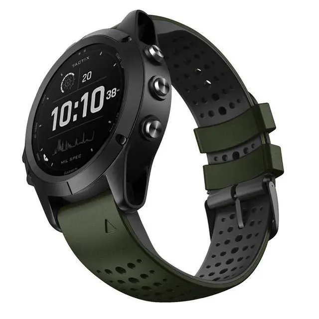 Alt view image 4 of 7 - Silicone Quick Fit 22mm Watch Bands for Garmin Instinct 3 45mm / Fenix 8 47mm / Fenix 7/6/ 5, Soft Sport Skin-Friendly Waterproof Wristband Strap for epix Pro/Approach S70 (47mm)