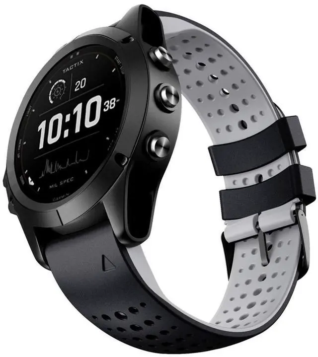 Alt view image 4 of 7 - Silicone Quick Fit 22mm Watch Bands for Garmin Instinct 3 45mm / Fenix 8 47mm / Fenix 7/6/ 5, Soft Sport Skin-Friendly Waterproof Wristband Strap for epix Pro/Approach S70 (47mm)