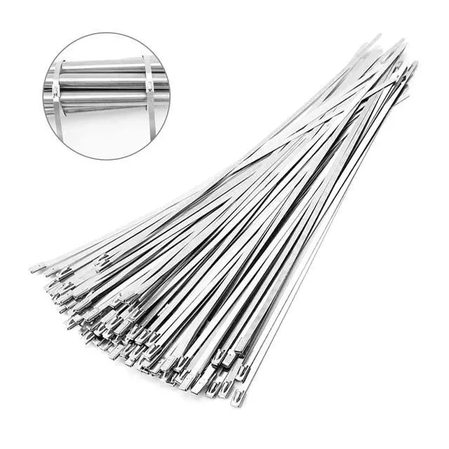 Alt view image 2 of 7 - 100 Pcs 20 Inch Metal Zip Tie Heavy Duty, Stainless Steel | Adjustable,Cable Tie with 200 Lbs Tensile Strength for Machinery,Vehicles,Farms,Cables,Pipesas,Fence